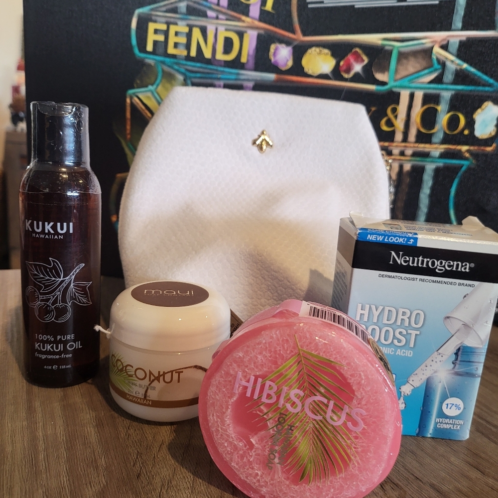Guerlain Paris makeup bag with makeup